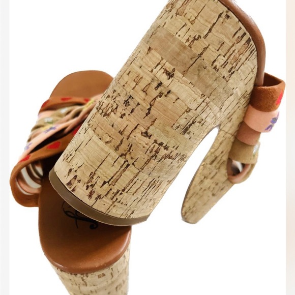 FREE PEOPLE Lisbon Suede Leather Platform Mules in Sandbar Multicolour Size 36.5 - Picture 10 of 14